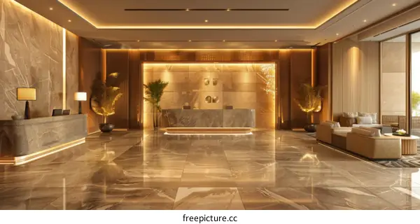 Opulent Hotel Lobby with Luxurious Decor