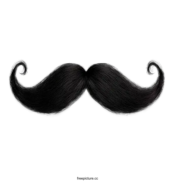 [Transparent Background PNG]Illustration of a Black Mustache