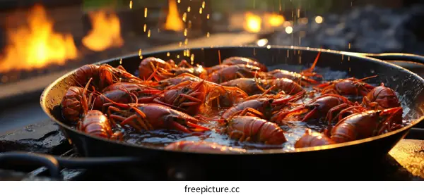 A Pan of Boiled Crawfish