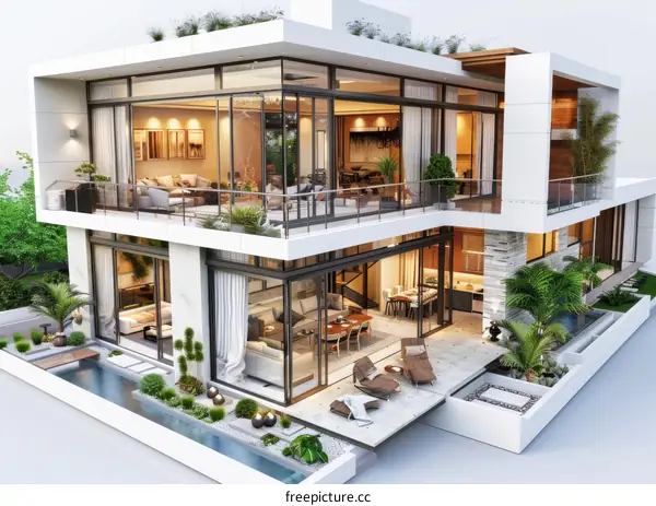 Modern Luxury Multi-level House Exterior Design