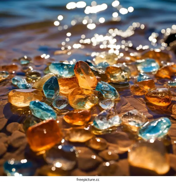 Colorful stones on the beach