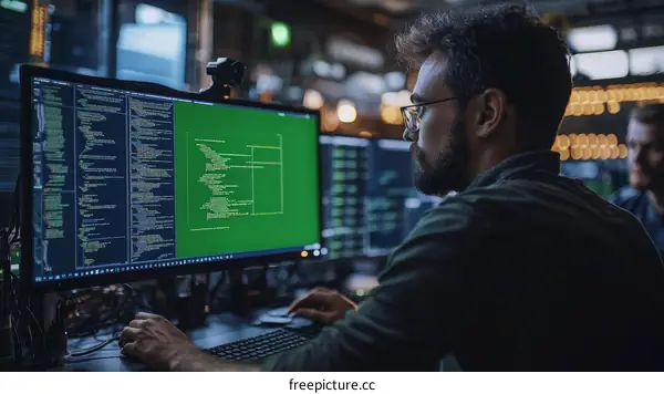 Software Developers Working Late Night