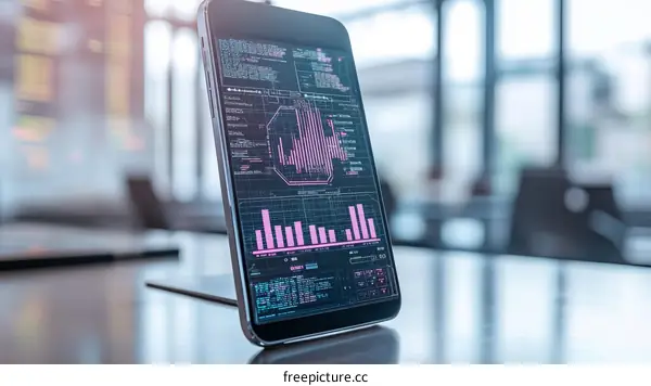 Modern Digital Display with Data Visualization