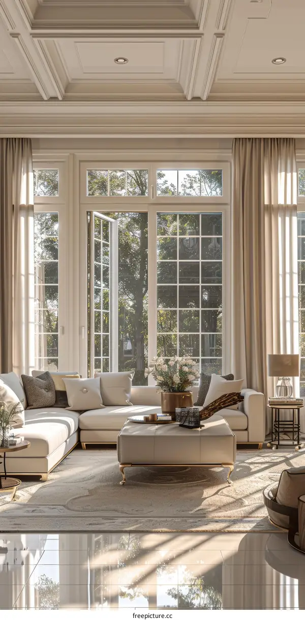 Bright and Airy Living Room With White Walls