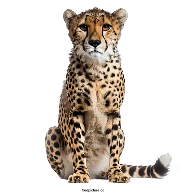 [Transparent Background PNG]A Cheetah Sitting Down
