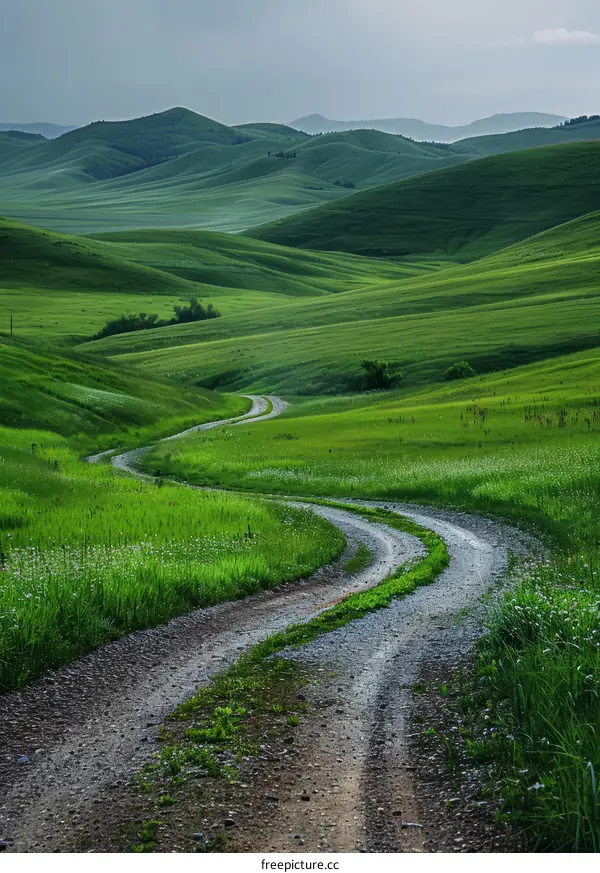 Winding road through the hills