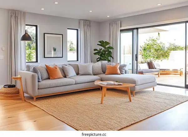 Modern Living Room with Outdoor View