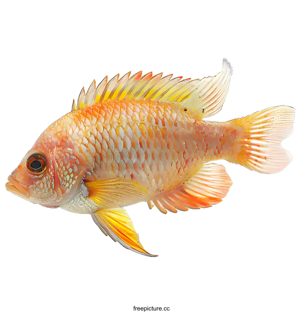 [Transparent Background PNG]A studio shot of a brightly colored fish