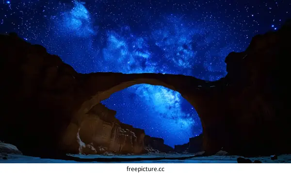 Night Sky Through Natural Archway