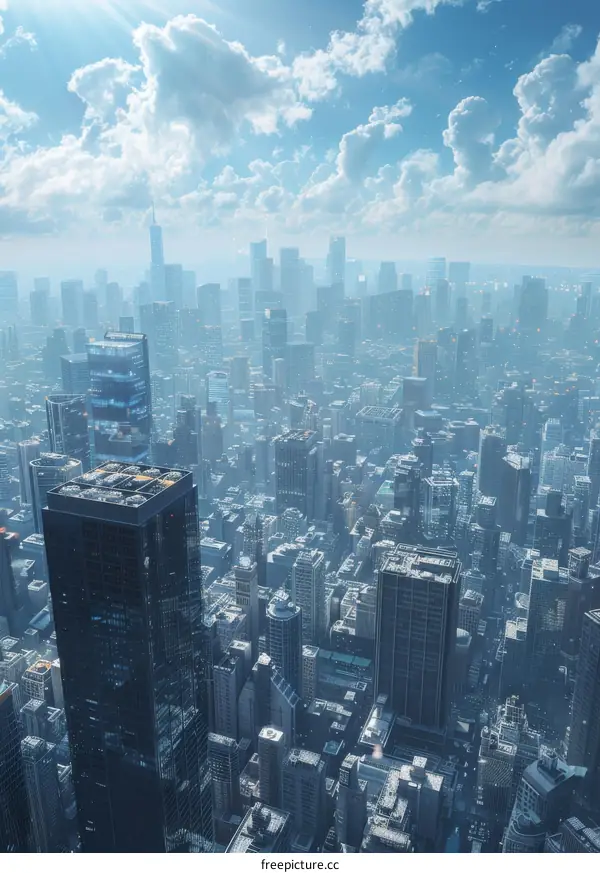 Futuristic Cityscape: A Bird's Eye View