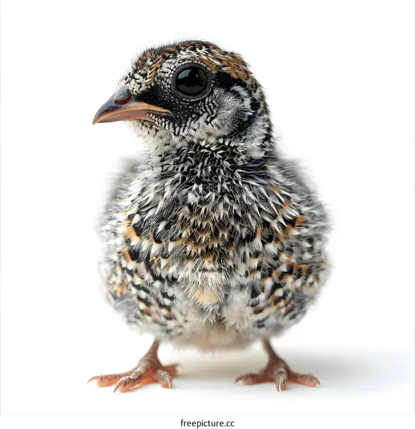 A close-up of a baby quail