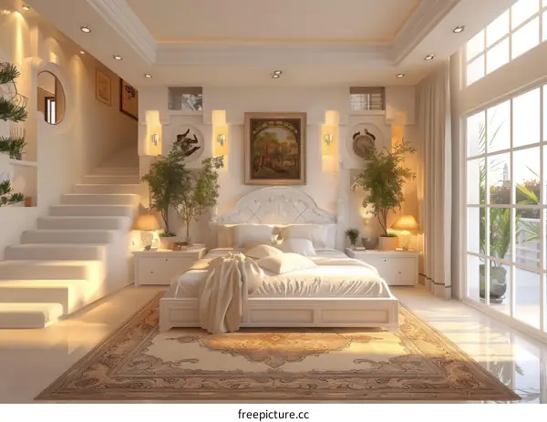 Bright and Airy Master Bedroom With Plants