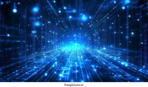 Digital Network Tunnel Abstract Illustration