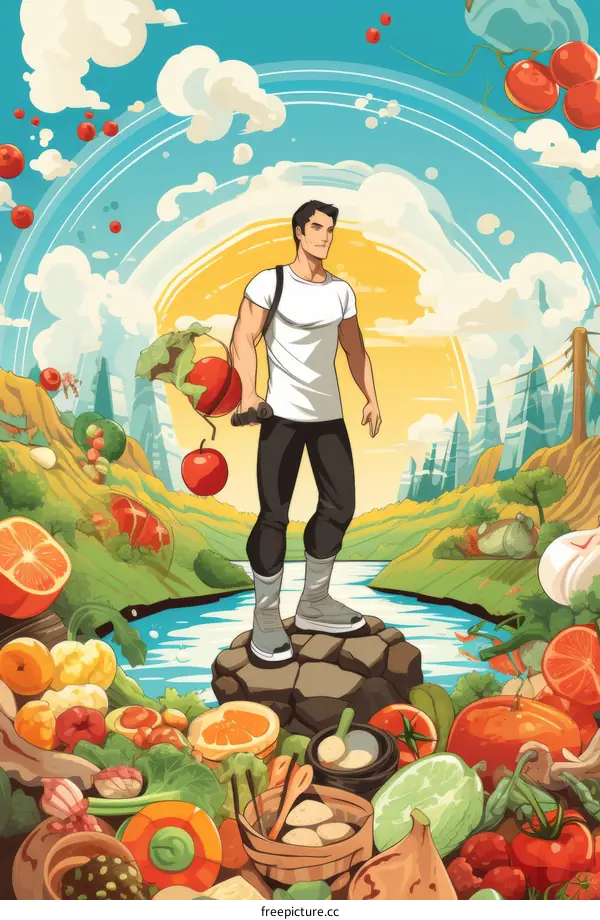 man standing on a rock in a field of produce
