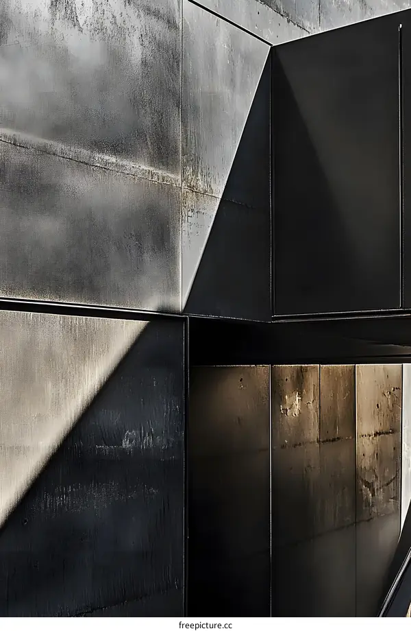 Abstract Architecture with Geometric Lines and Shadows