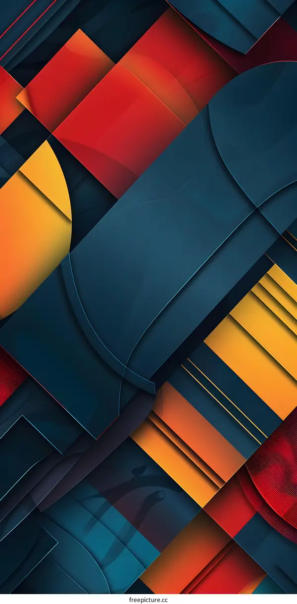 Abstract Geometric Pattern With Colorful Shapes