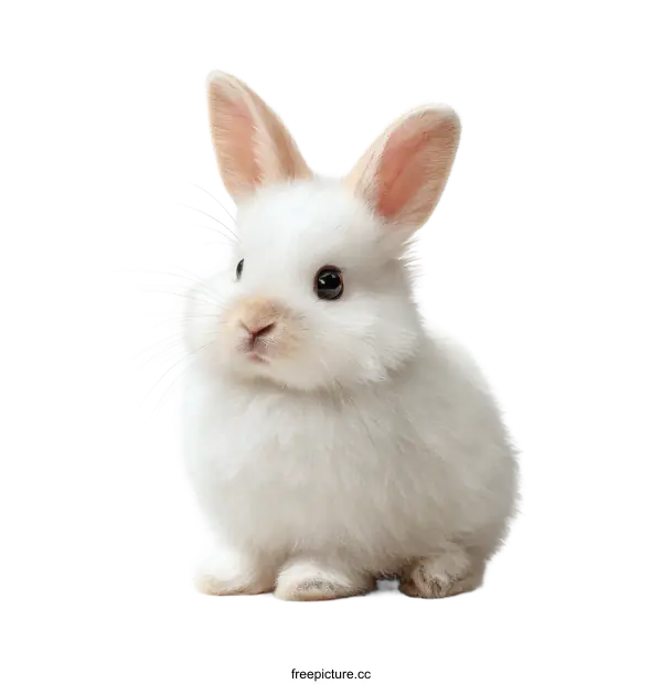 [Transparent Background PNG]Adorable Baby White Rabbit Portrait