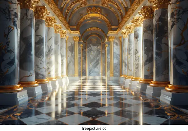 Grand Royal Hall Interior Design Illustration