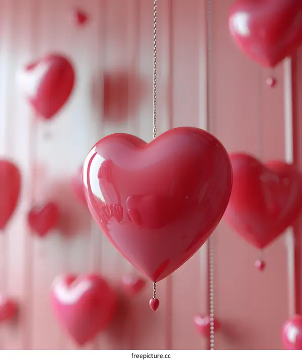 Pink heart-shaped balloons