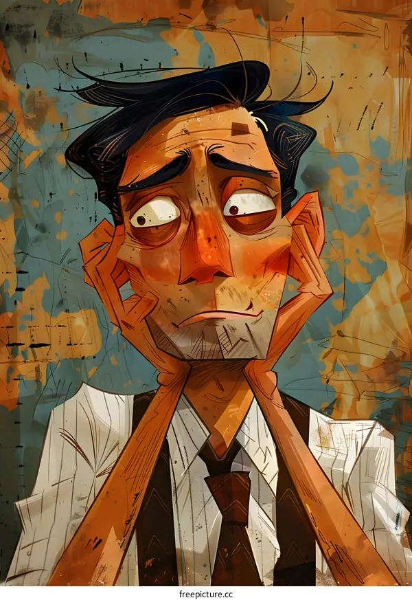 A man is holding his head in his hands, and he looks very frustrated