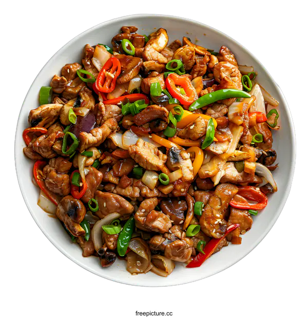 [Transparent Background PNG]Stir Fried Pork with Vegetables