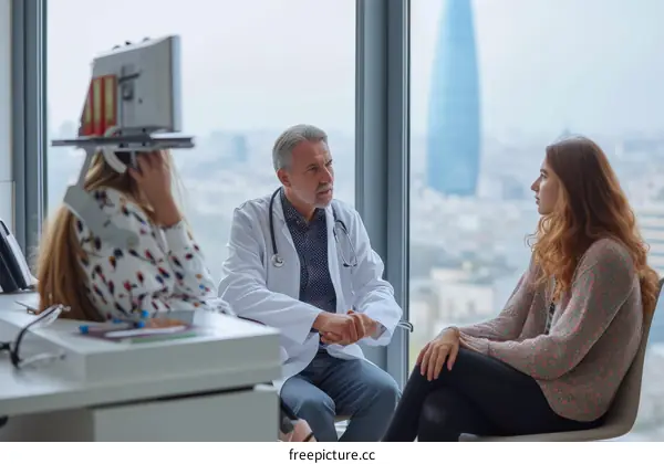 Doctor discussing test results with patient