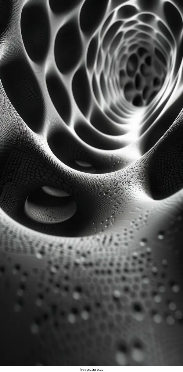 Black and white organic structure