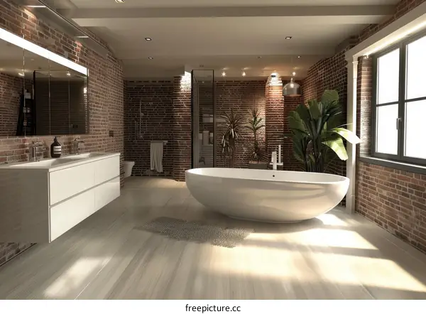 Modern Industrial Style Bathroom Interior Design