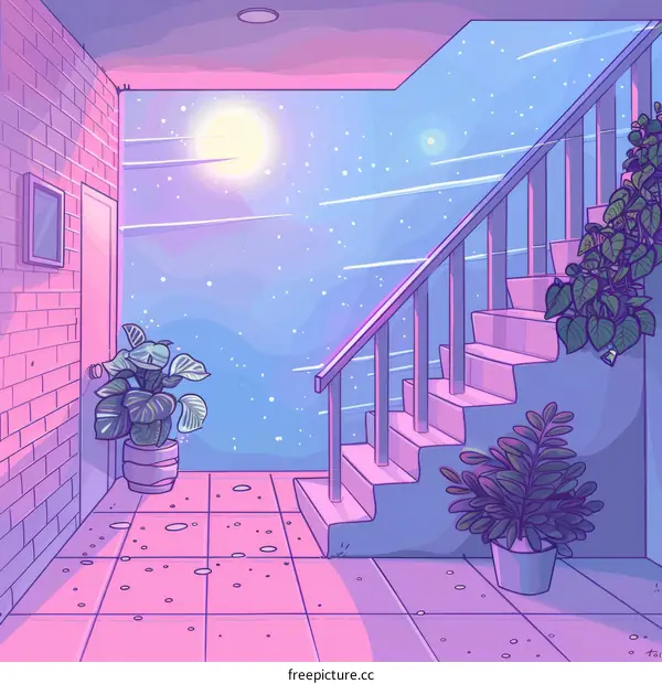 Stairway to the Stars: A Digital Art Dream