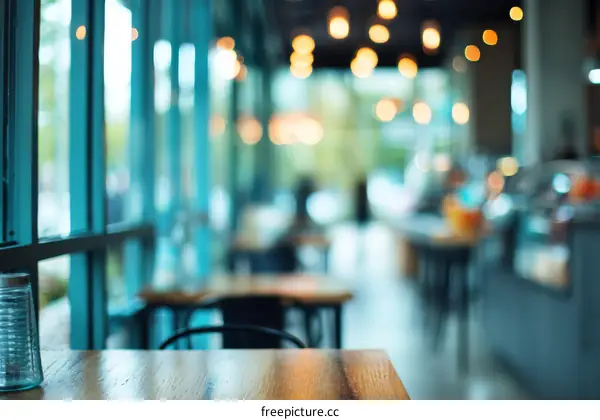Blurred Cafe Interior with Natural Light