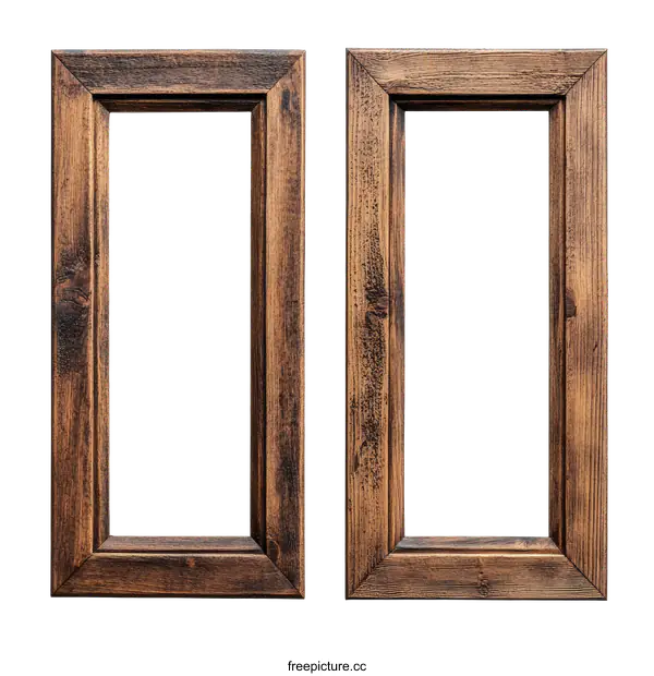 [Transparent Background PNG]Wooden Picture Frames Set of Two