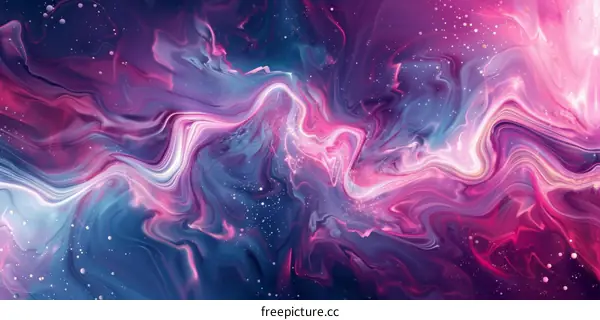 Abstract Colorful Liquid Painting
