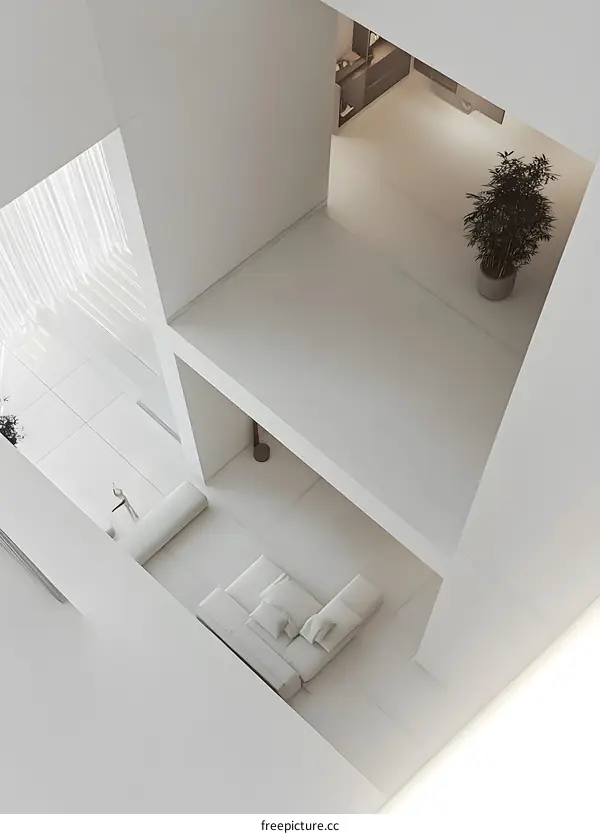 Minimalist Interior Design White Modern House Living Room