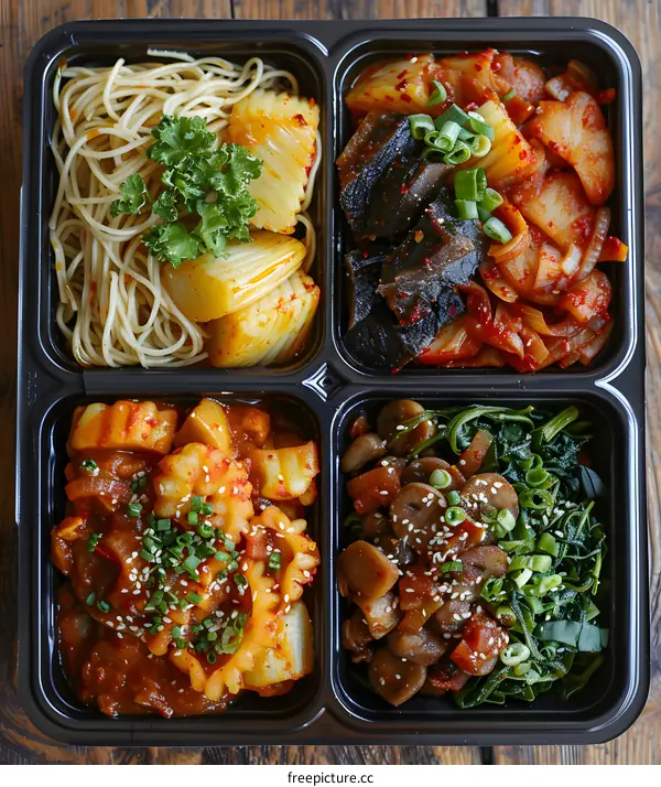 A plate of Korean food