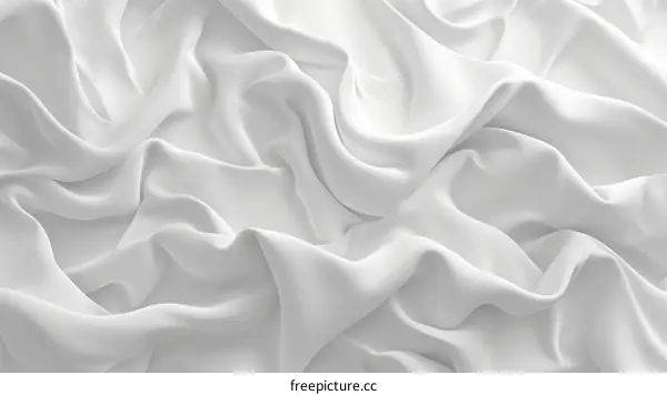 White Silk Creased Fabric Background Texture