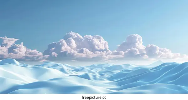 Blue and white minimalist abstract landscape