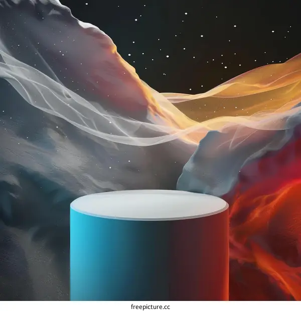 Colorful Smoke Flowing Over Podium