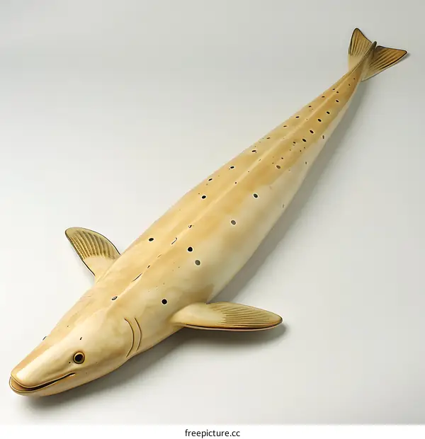 A ceramic sculpture of a burbot