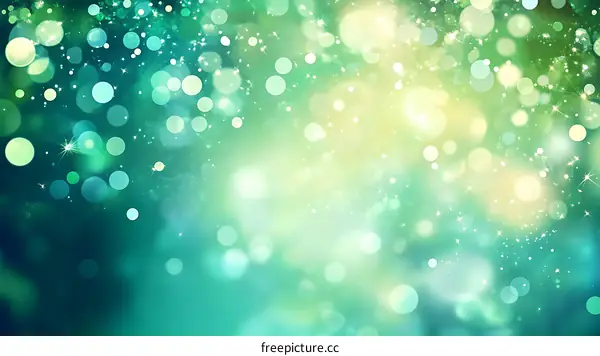 Abstract Bokeh Background with Green and Yellow Lights