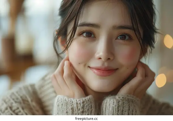 Beautiful Asian woman smiling