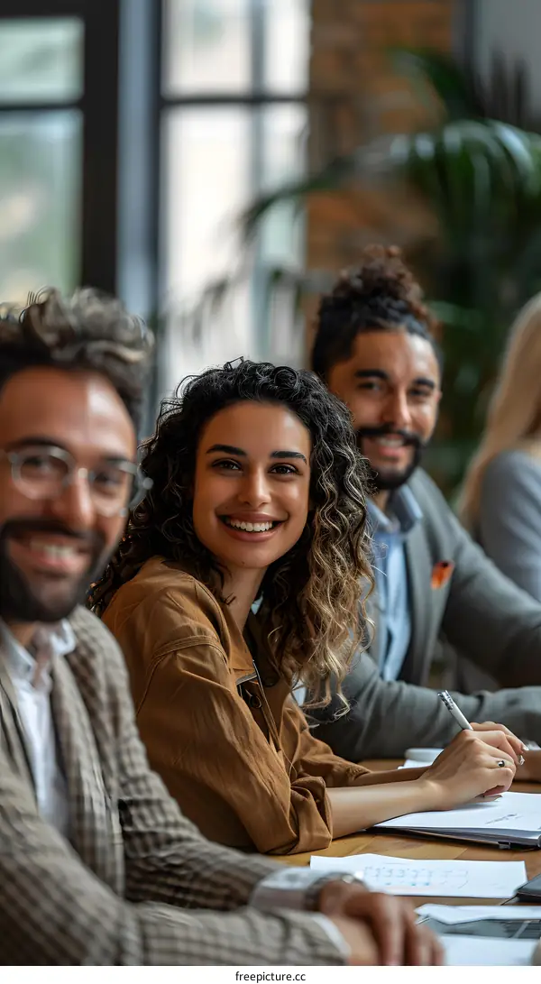Portrait of a group of multiethnic business professionals in a meeting