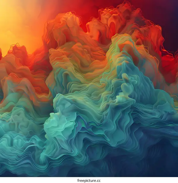 Abstract Wavy Pattern Digital Art