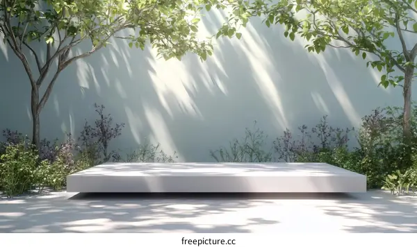 Empty Modern Patio Display Platform