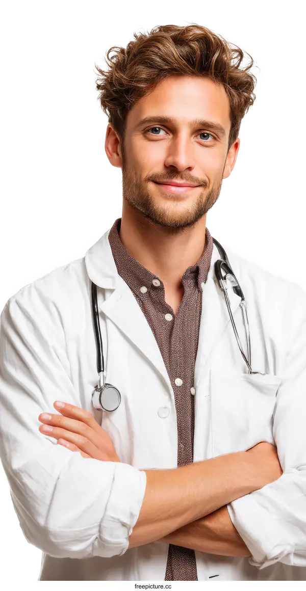[Transparent Background PNG]Friendly Doctor Portrait Medical Professional