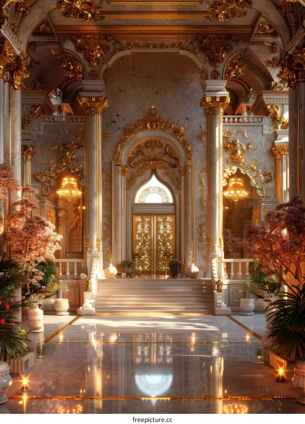 Golden Palace Entrance Hall Interior Design