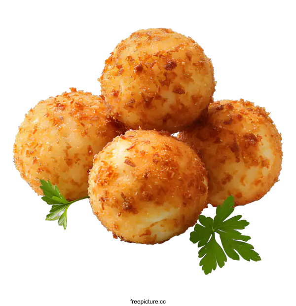 [Transparent Background PNG]Breaded Potato Balls on White Background
