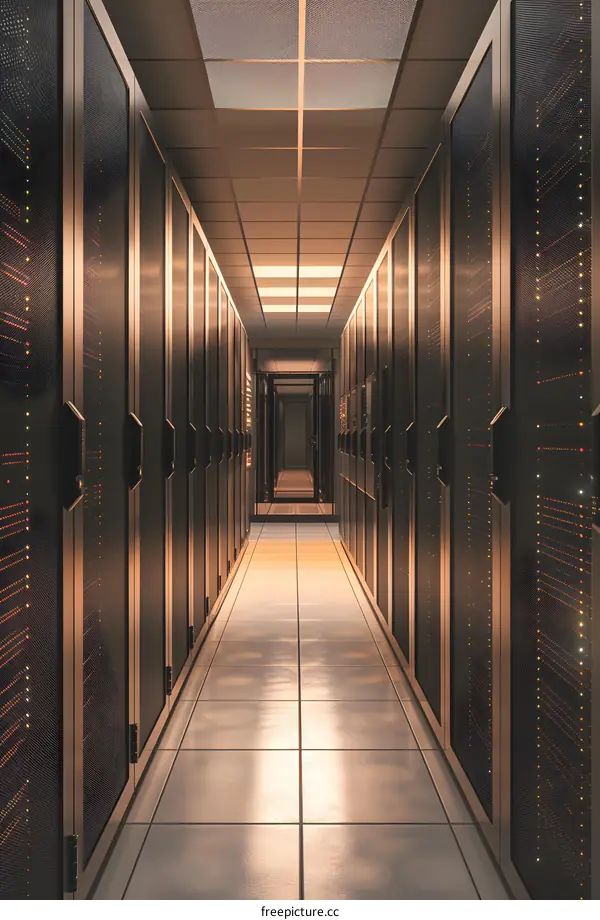 Server room with supercomputer
