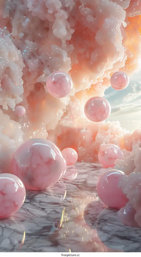 Pink Abstract Sphere Artistic Scene