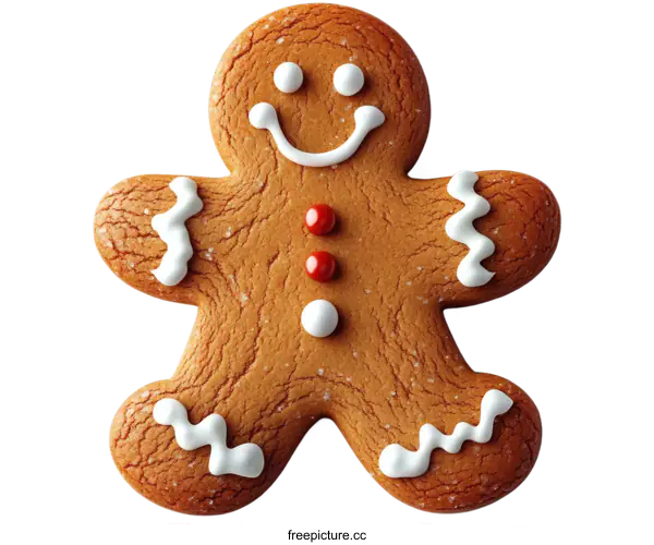 [Transparent Background PNG]Delicious Festive Gingerbread Man Cookie