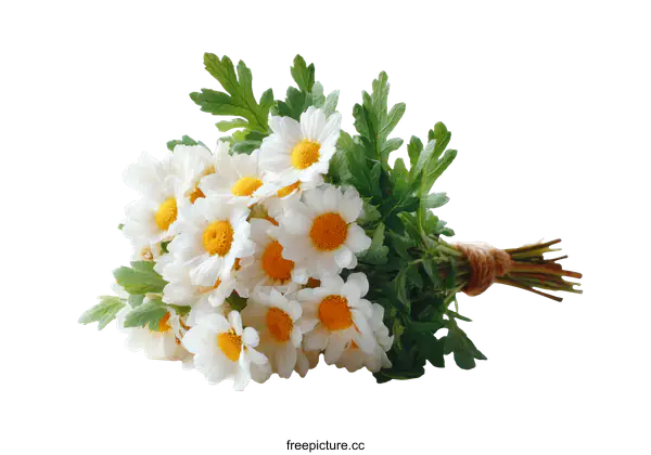 [Transparent Background PNG]A Bouquet of Delicate Daisies on White Background